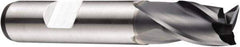 DORMER - 12mm Diam, 16mm LOC, 3 Flute Powdered Metal Keyway End Mill - Spiral Flute, AlCrN Finish, 12mm Shank Diam, 73mm OAL, 30° Helix, Centercutting - Exact Tool & Supply