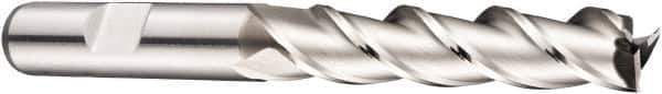 DORMER - 3 Flute Powdered Metal Roughing & Finishing Square End Mill - Uncoated, Weldon Shank, 40° Helix, Centercutting, Extra Long Length - Exact Tool & Supply