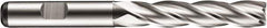 DORMER - 4 Flute Powdered Metal Roughing & Finishing Square End Mill - Uncoated, Weldon Shank, 30° Helix, Centercutting, Extra Long Length - Exact Tool & Supply