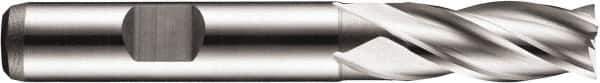DORMER - 4 Flute Powdered Metal Roughing & Finishing Square End Mill - Uncoated, Weldon Shank, 30° Helix, Centercutting, Regular Length - Exact Tool & Supply