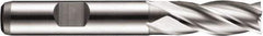 DORMER - 4 Flute Powdered Metal Roughing & Finishing Square End Mill - Uncoated, Weldon Shank, 30° Helix, Centercutting, Regular Length - Exact Tool & Supply