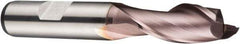 DORMER - 11mm Diam, 22mm LOC, 2 Flute Powdered Metal Keyway End Mill - Spiral Flute, TiCN Finish, 12mm Shank Diam, 79mm OAL, 30° Helix, Centercutting - Exact Tool & Supply