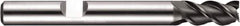 DORMER - 3 Flute Powdered Metal Roughing & Finishing Square End Mill - AlCrN Finish, Weldon Shank, 45° Helix, Centercutting, Regular Length - Exact Tool & Supply