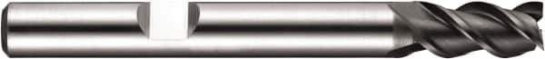 DORMER - 6 Flute Powdered Metal Roughing & Finishing Square End Mill - AlCrN Finish, Weldon Shank, 45° Helix, Centercutting, Regular Length - Exact Tool & Supply
