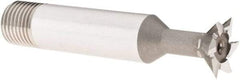 DORMER - 5/8" Diam x 0.1575" Width of Cut, 45° Included Angle, High Speed Steel Dovetail Cutter - 1/2" Shank Diam, Uncoated - Exact Tool & Supply