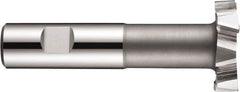 DORMER - 40mm Cut Diam, 5mm Cut Width, 0.7559" Neck Diam, 0.7874" Shank Diam, Cobalt T-Slot Cutter - Uncoated, Staggered Teeth, 8 Teeth, Weldon Flat - Exact Tool & Supply