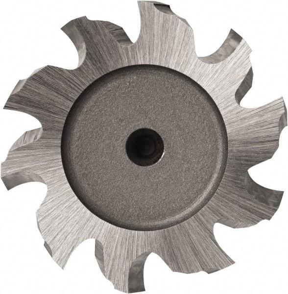 DORMER - 1" Diam x 1/4" Face Width, Cobalt, 12 Teeth, Shank Connection Woodruff Keyseat Cutter - Uncoated, 1/2" Shank, Staggered Teeth - Exact Tool & Supply