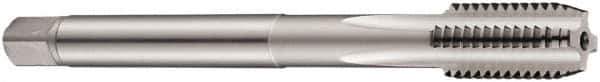 DORMER - M16x2.00 Metric Coarse 6H 3 Flute Bright Finish Cobalt Straight Flute Machine Tap - Bottoming, Left Hand Thread, 110mm OAL, 25mm Thread Length, Oversize - Exact Tool & Supply