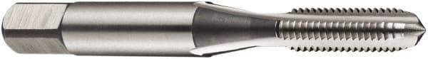 DORMER - M4x0.70 Metric Coarse, 3 Flute, Bottoming, Plug & Taper, Bright Finish, High Speed Steel Tap Set - Left Hand Cut, 45mm OAL, 6H Class of Fit, Series E101 - Exact Tool & Supply