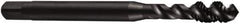 DORMER - #8-36 UNF 3 Flute 2B Bottoming Spiral Flute Tap - Cobalt, Oxide Finish, 53mm OAL, Right Hand Flute, Right Hand Thread, Series E033 - Exact Tool & Supply