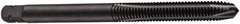DORMER - 9/16-18 UNF, 3 Flute, Oxide Finish, Cobalt Spiral Point Tap - Plug Chamfer, Right Hand Thread, 95mm OAL, 24mm Thread Length, 11.2mm Shank Diam, 2B Class of Fit, Series E031 - Exact Tool & Supply