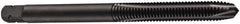 DORMER - 1-8 UNC, 4 Flute, Oxide Finish, Cobalt Spiral Point Tap - Plug Chamfer, Right Hand Thread, 130mm OAL, 35mm Thread Length, 18mm Shank Diam, 2B Class of Fit, Series E021 - Exact Tool & Supply