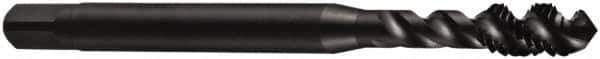 DORMER - M12x1.75 Metric Coarse 3 Flute 6H Bottoming Spiral Flute Tap - Cobalt, Oxide Finish, 89mm OAL, Right Hand Flute, Right Hand Thread, Series E003 - Exact Tool & Supply
