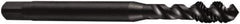 DORMER - M12x1.75 Metric Coarse 3 Flute 6H Bottoming Spiral Flute Tap - Cobalt, Oxide Finish, 89mm OAL, Right Hand Flute, Right Hand Thread, Series E003 - Exact Tool & Supply