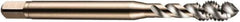 DORMER - M6x1.00 Metric Coarse 3 Flute 6H Bottoming Spiral Flute Tap - Cobalt, Bright Finish, 66mm OAL, Right Hand Flute, Right Hand Thread, Series E002 - Exact Tool & Supply