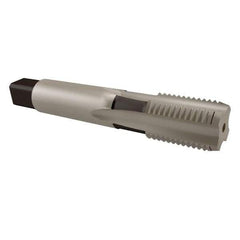 DORMER - 1/4-19" BSPP, 4 Flutes, Bottoming Chamfer, Bright Finish, High Speed Steel British Standard Pipe Tap - 0.3543" Square Size, Series E119 - Exact Tool & Supply