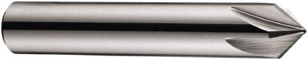 DORMER - 10mm Shank Diam, 7 Flute 90° High Speed Steel Countersink - Bright Finish, 60mm OAL, Single End, Straight Shank, Right Hand Cut - Exact Tool & Supply