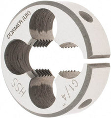 DORMER - 1/4-19 BSPP Thread, Adjustable Round Pipe Die - 1-5/16" Outside Diam, High Speed Steel, Right Hand Thread - Exact Tool & Supply
