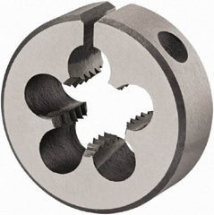 DORMER - #10-24 UNC Thread, 13/16" Outside Diam High Speed Steel Round Die - 1/4" Thick, Right Hand Thread, Series F320, Adjustable - Exact Tool & Supply