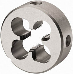 DORMER - #10-32 UNF Thread, High Speed Steel Round Die - 7mm Thick, Right Hand Thread, Series F130 - Exact Tool & Supply