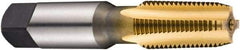 DORMER - 1 - 11-1/2 NPT Thread, 5 Flute Standard Pipe Tap - 115mm OAL, 43mm Thread Length, TiN Finish, High Speed Steel - Exact Tool & Supply