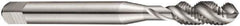 DORMER - M4x0.70 EGM, 3 Flute, 40° Helix, Bottoming Chamfer, Bright Finish, High Speed Steel Spiral Flute STI Tap - Right Hand Flute, 2.2852" OAL, 0.197" Shank Diam, 0.4334" Thread Length, 6H Class of Fit, Series E621 - Exact Tool & Supply