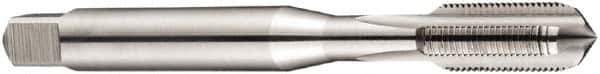 DORMER - 9/16-24 UN 2B 4 Flute Bright Finish High Speed Steel Straight Flute Machine Tap - Bottoming, Right Hand Thread, 95mm OAL, 24mm Thread Length, Oversize - Exact Tool & Supply