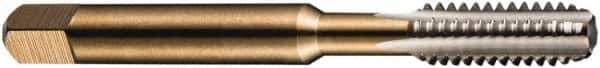 DORMER - 1-3/8 - 6 UNC 2B 4 Flute Bright Finish High Speed Steel Straight Flute Machine Tap - Bottoming, Right Hand Thread, 162mm OAL, 47mm Thread Length, Oversize - Exact Tool & Supply