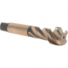DORMER - M28x1.50 Metric Fine 4 Flute 6H Bottoming Spiral Flute Tap - Cobalt, Bright Finish, 140mm OAL, Right Hand Flute, Right Hand Thread, Series EX10 - Exact Tool & Supply