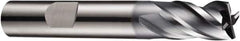 DORMER - 4 Flute Solid Carbide Roughing & Finishing Square End Mill - AlCrN Finish, Weldon Shank, 35° Helix, Centercutting, Stub Length - Exact Tool & Supply