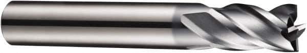 DORMER - 4 Flute Solid Carbide Roughing & Finishing Square End Mill - AlCrN Finish, Straight Shank, 35° Helix, Centercutting, Stub Length - Exact Tool & Supply