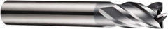 DORMER - 4 Flute Solid Carbide Roughing & Finishing Square End Mill - AlCrN Finish, Straight Shank, 35° Helix, Centercutting, Stub Length - Exact Tool & Supply