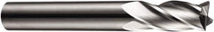 DORMER - 4 Flute Solid Carbide Roughing & Finishing Square End Mill - Uncoated, Straight Shank, 30° Helix, Centercutting, Regular Length - Exact Tool & Supply