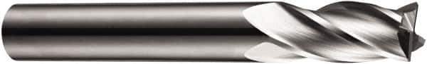 DORMER - 4 Flute Solid Carbide Roughing & Finishing Square End Mill - Uncoated, Straight Shank, 30° Helix, Centercutting, Regular Length - Exact Tool & Supply