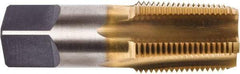 Union Butterfield - 3/4-14 NPT Thread, 5 Flute Standard Pipe Tap - 3-1/4" OAL, 1-3/8" Thread Length, 29/32" Shank Diam, TiN Finish, High Speed Steel - Exact Tool & Supply