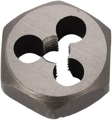 Union Butterfield - M9x1.25 Metric Coarse Thread, 25/32" Hex, Right Hand Thread, Hex Rethreading Die - Chromium Steel, 3/8" Thick, Series 2325M - Exact Tool & Supply