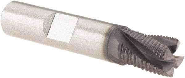 M.A. Ford - 3/8" Diam, Fine Pitch, 3/8" LOC, 4 Flute Solid Carbide Roughing Square End Mill - ALtima Finish, 2" OAL, 3/8" Shank Diam, Single End, Centercutting, 20° Helix - Exact Tool & Supply