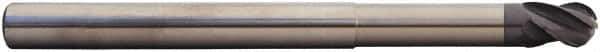 M.A. Ford - 10mm Diam, 15mm LOC, 4 Flute Solid Carbide Ball End Mill - ALtima Finish, Single End, 127mm OAL, 10mm Shank Diam, Spiral Flute - Exact Tool & Supply