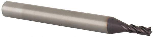 M.A. Ford - 3/32", 3/16" LOC, 1/8" Shank Diam, 1-1/2" OAL, 4 Flute, Solid Carbide Square End Mill - Single End, ALtima Finish, 35/38° Helix, Centercutting, Right Hand Cut, Right Hand Flute, Series 177 - Exact Tool & Supply