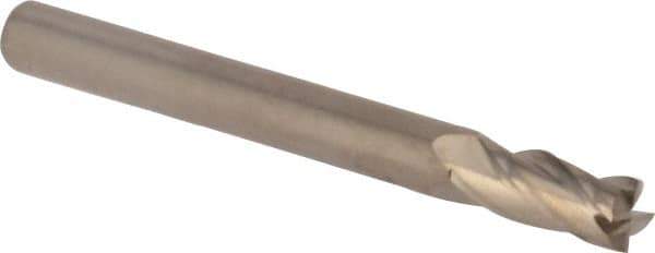 M.A. Ford - 5mm, 11mm LOC, 5mm Shank Diam, 51mm OAL, 4 Flute, Solid Carbide Square End Mill - Single End, Uncoated, 30° Helix, Centercutting, Right Hand Cut, Right Hand Flute, Series 163 - Exact Tool & Supply