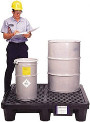 UltraTech - 66 Gal Sump, 3,000 Lb Capacity, 4 Drum, Polyethylene Spill Deck or Pallet - 53" Long x 53" Wide x 12" High, Liftable Fork, 2 x 4 Drum Configuration - Exact Tool & Supply