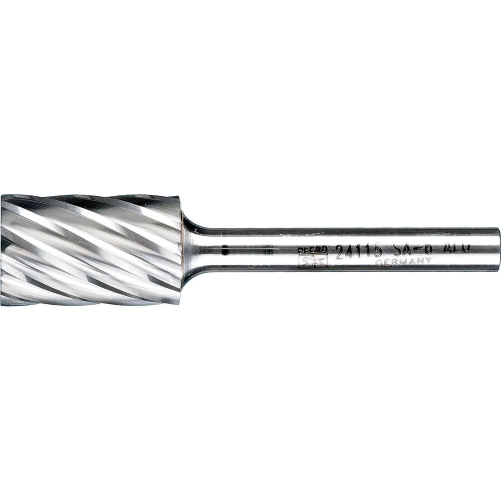 PFERD - SA-6, 5/8" Cut Diam, 1/4" Shank Diam, Carbide Aluma Cut Cylinder Burr - Exact Tool & Supply