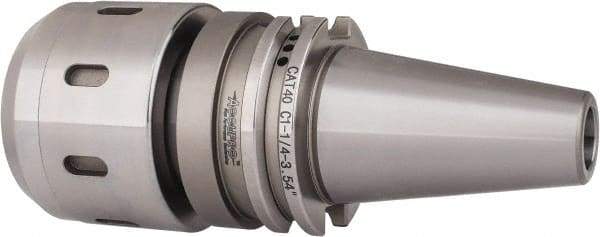 Accupro - CAT40 Taper Shank, 1-1/4" Hole Diam x 2.88" Nose Diam Milling Chuck - 3.54" Projection, 0.0002" TIR, Through-Spindle Coolant, Balanced to 10,000 RPM - Exact Tool & Supply