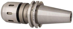 Accupro - CAT40 Taper Shank, 3/4" Hole Diam x 2.05" Nose Diam Milling Chuck - 3.54" Projection, 0.0002" TIR, Through-Spindle & DIN Flange Coolant, Balanced to 10,000 RPM - Exact Tool & Supply
