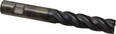 Kennametal - 3/4", 3" LOC, 3/4" Shank Diam, 6" OAL, 4 Flute, Solid Carbide Square End Mill - Single End, AlTiN Finish, Spiral Flute, 38° Helix, Centercutting, Right Hand Cut, Right Hand Flute, Series HPHV - Exact Tool & Supply