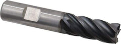 Kennametal - 5/8", 5 Flute, Solid Carbide, 0.03" Corner Radius End Mill - 3-1/2" OAL, 1-1/4" LOC - Exact Tool & Supply