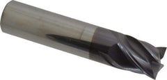 Accupro - 5/8", 3/4" LOC, 5/8" Shank Diam, 3" OAL, 4 Flute, Solid Carbide Square End Mill - Single End, AlTiN Finish, Spiral Flute, Variable° Helix, Centercutting, Right Hand Cut, Right Hand Flute - Exact Tool & Supply
