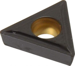 Kennametal - TPMT21.51 LF Grade KCP25 Carbide Turning Insert - TiCN/Al2O3 Finish, 60° Triangle, 1/4" Inscr Circle, 3/32" Thick, 1/64" Corner Radius - Exact Tool & Supply