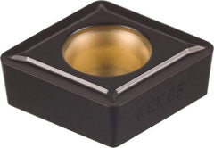 Kennametal - CCMT21.52 LF Grade KCK05 Carbide Turning Insert - TiCN/Al2O3 Finish, 80° Diamond, 1/4" Inscr Circle, 3/32" Thick, 1/32" Corner Radius - Exact Tool & Supply