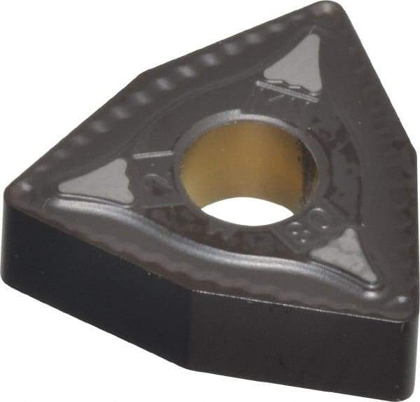 Kennametal - WNMG432 MN Grade KCP10 Carbide Turning Insert - TiCN/Al2O3 Finish, 80° Trigon, 1/2" Inscr Circle, 3/16" Thick, 1/32" Corner Radius - Exact Tool & Supply